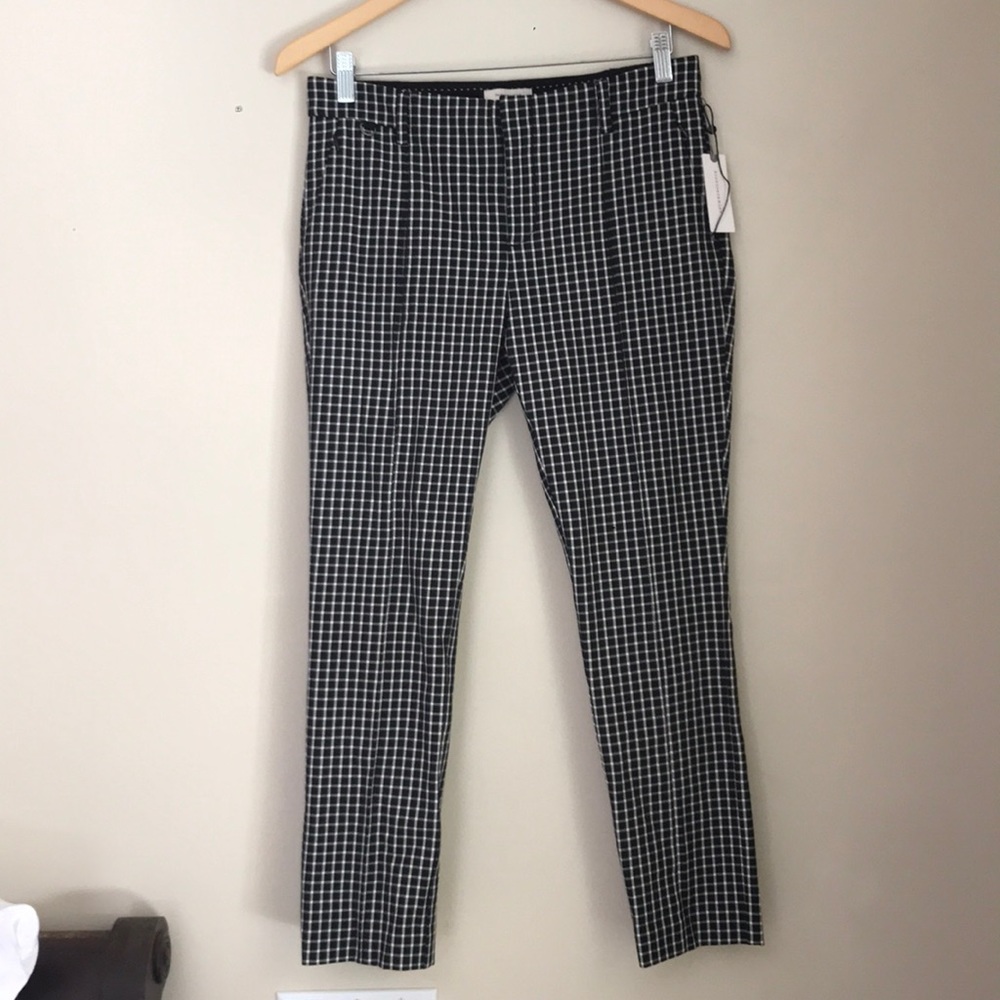 NWT Anthropologie Slim Check Trousers